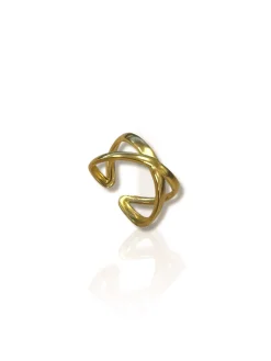 Anillo cruzado dorado