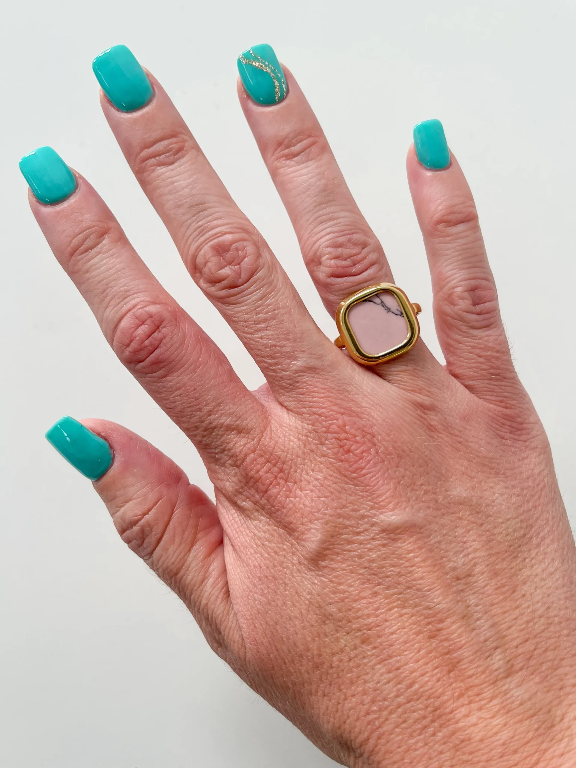 Anillo cuadrado rosa