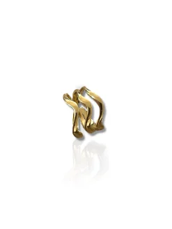 Anillo ondulado dorado