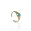 Anillo piedra turquesa dorado