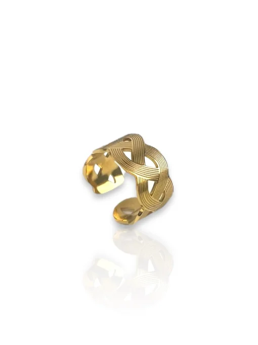 Anillo trenzado dorado