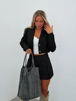 Bolso ante flecos gris