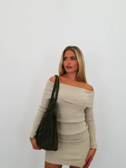 Bolso ante flecos verde