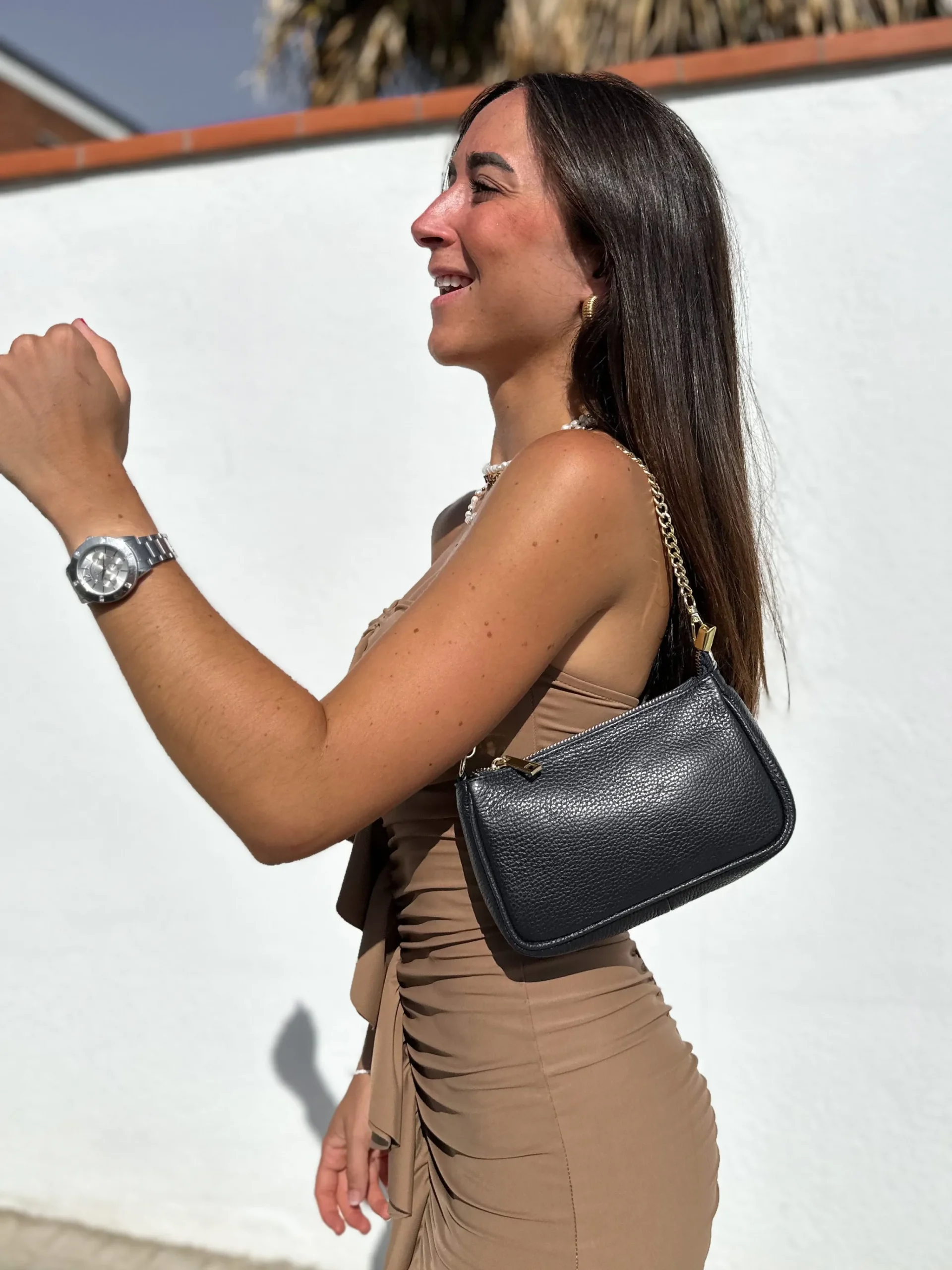 Bolso cadenas shoulder negro