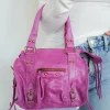 Bolso hebillas piel mate rosa
