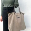 Bolso maxi nylon beige