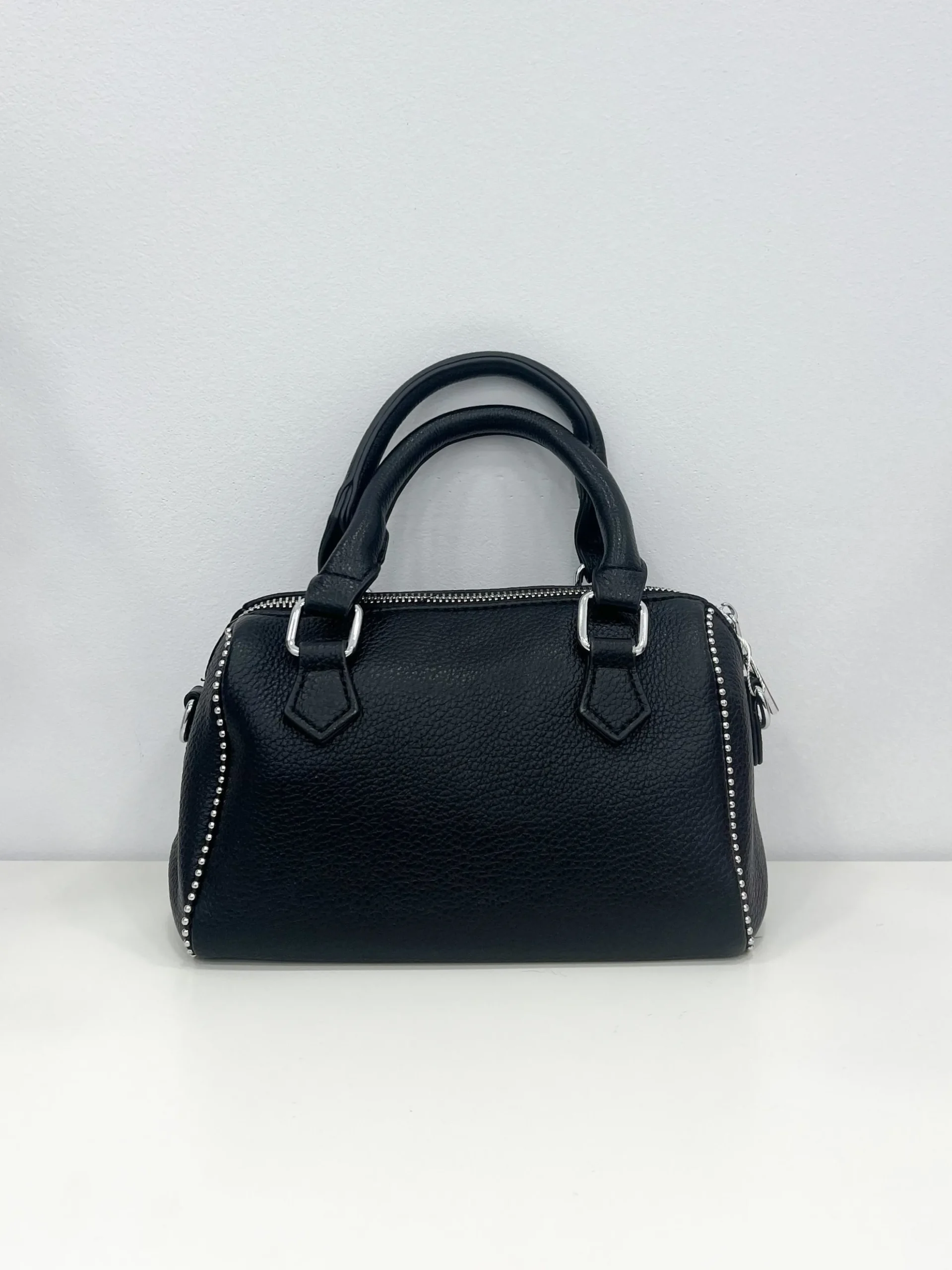 Bolso mini cremalleras negro
