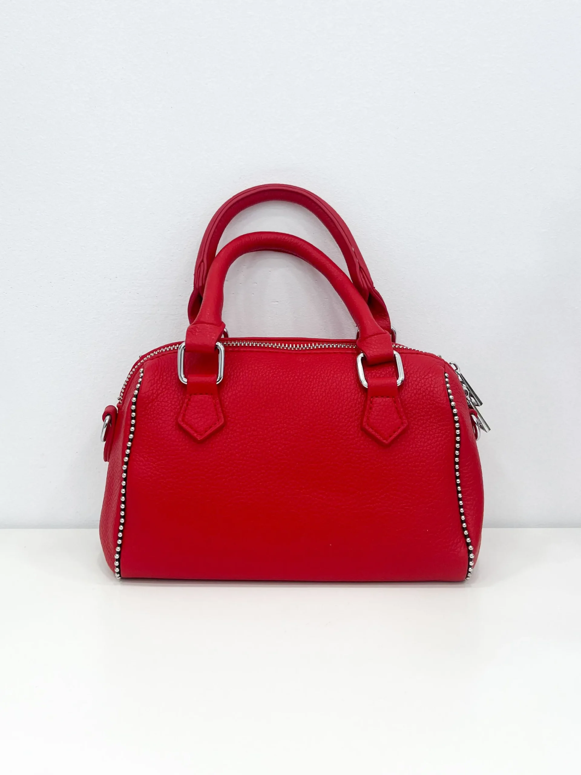 Bolso mini cremalleras rojo