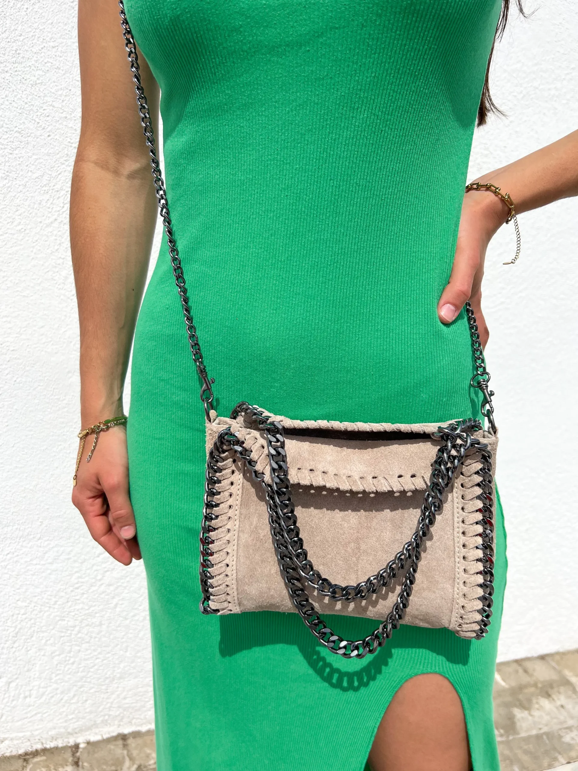 Bolso pocket bag ante beige