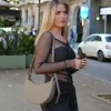 Bolso shoulder piel taupe