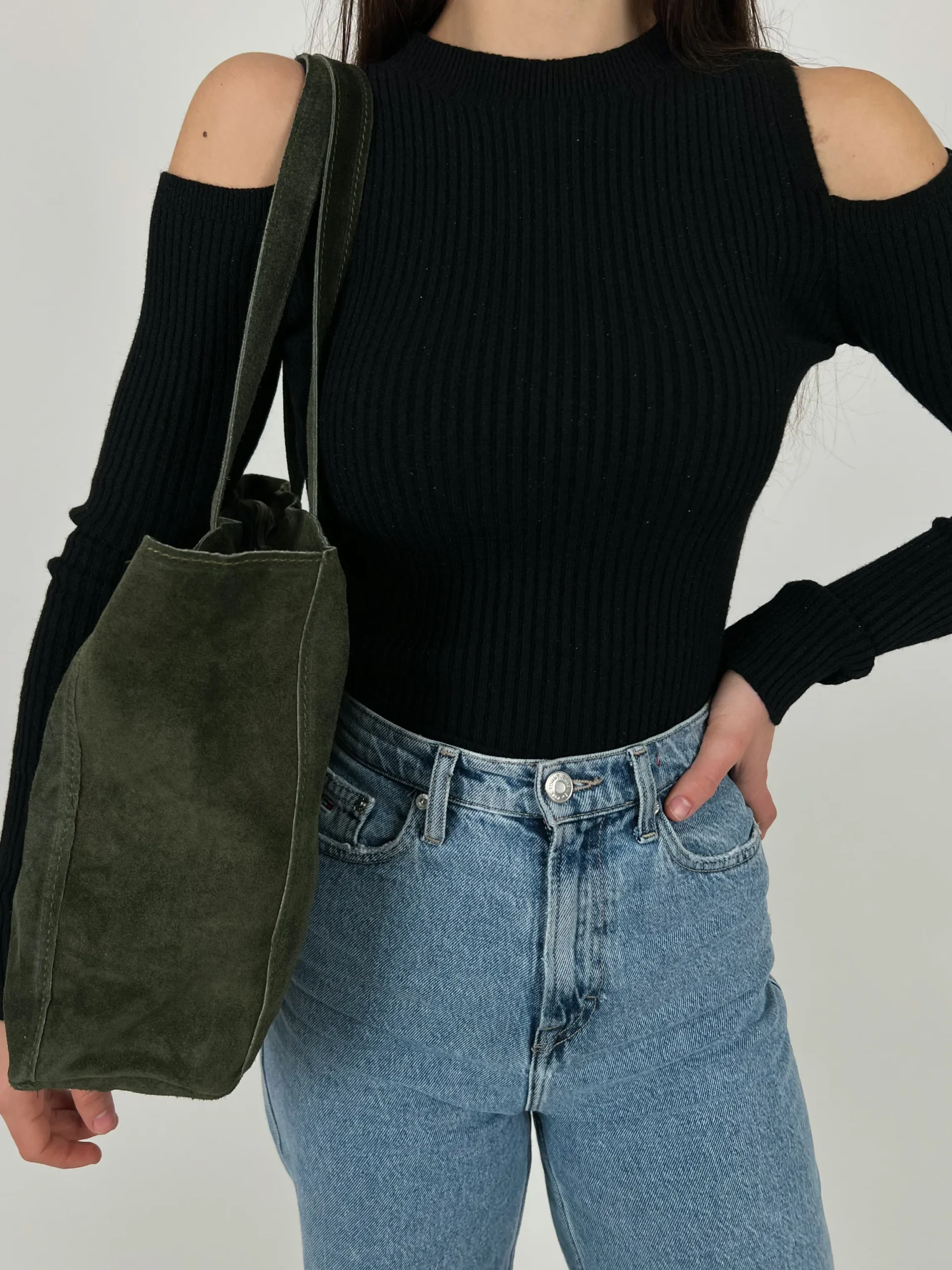 Bolso tachas maxi caqui
