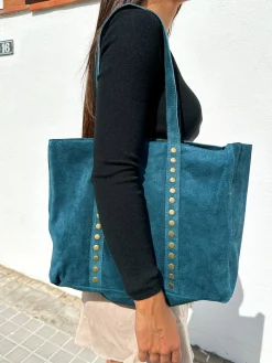 Bolso tachas maxi petroleo