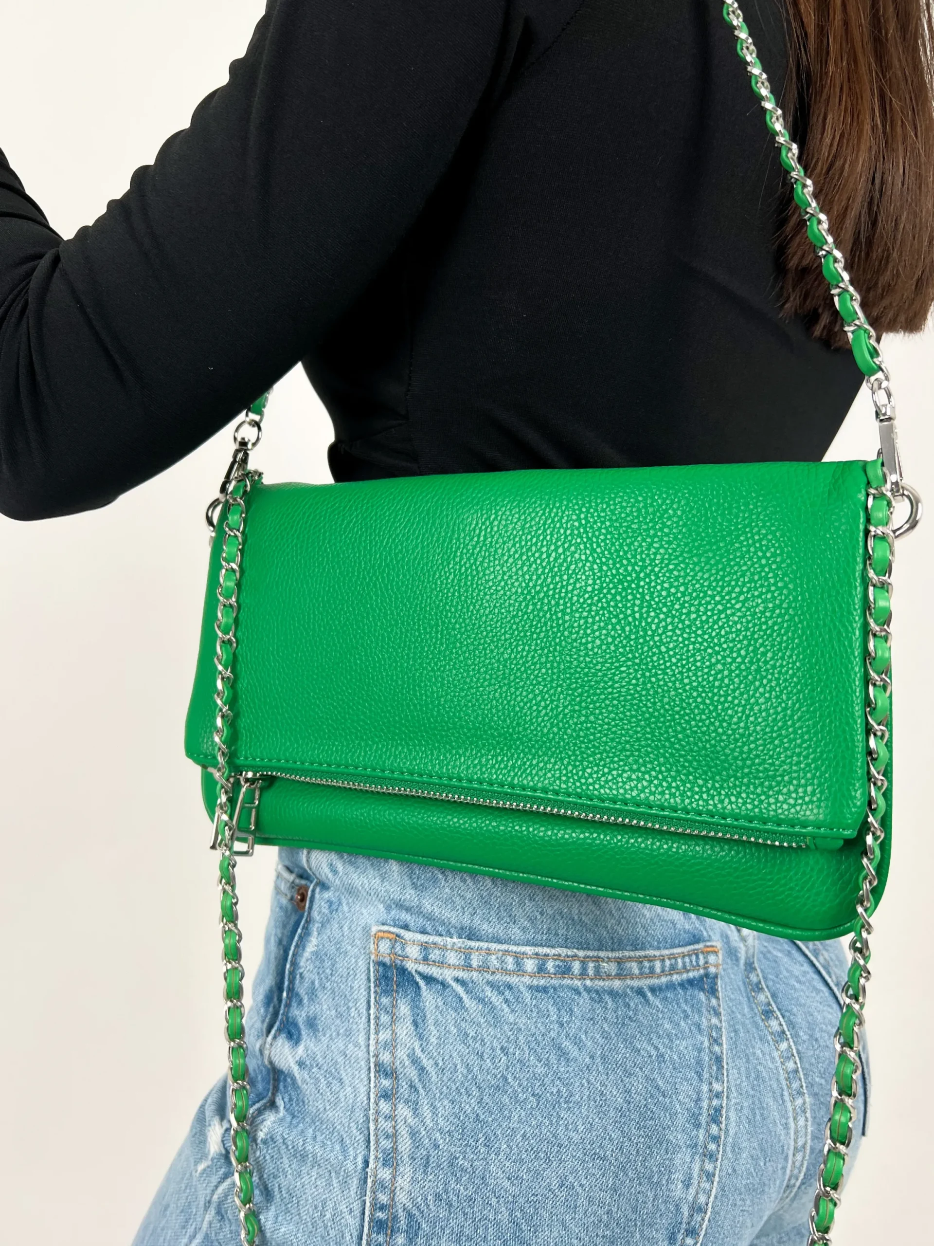 Bolso vegano cadenas verde