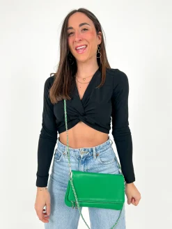 Bolso vegano cadenas verde