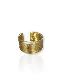 Brazalete hilos cruzados dorados