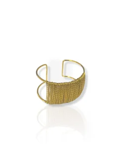 Brazalete hilos trenzados dorado