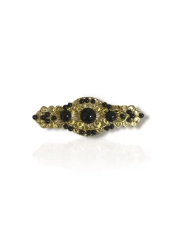 Broche perlas negro