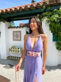 Cinturón flores violeta