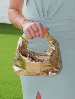 Clutch asa metalizado dorado