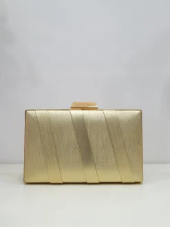 Clutch bandas textura dorado