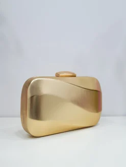 Clutch efecto ola dorado