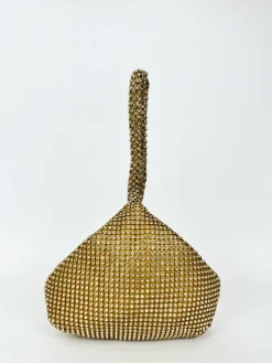 Clutch pocket brillos dorado