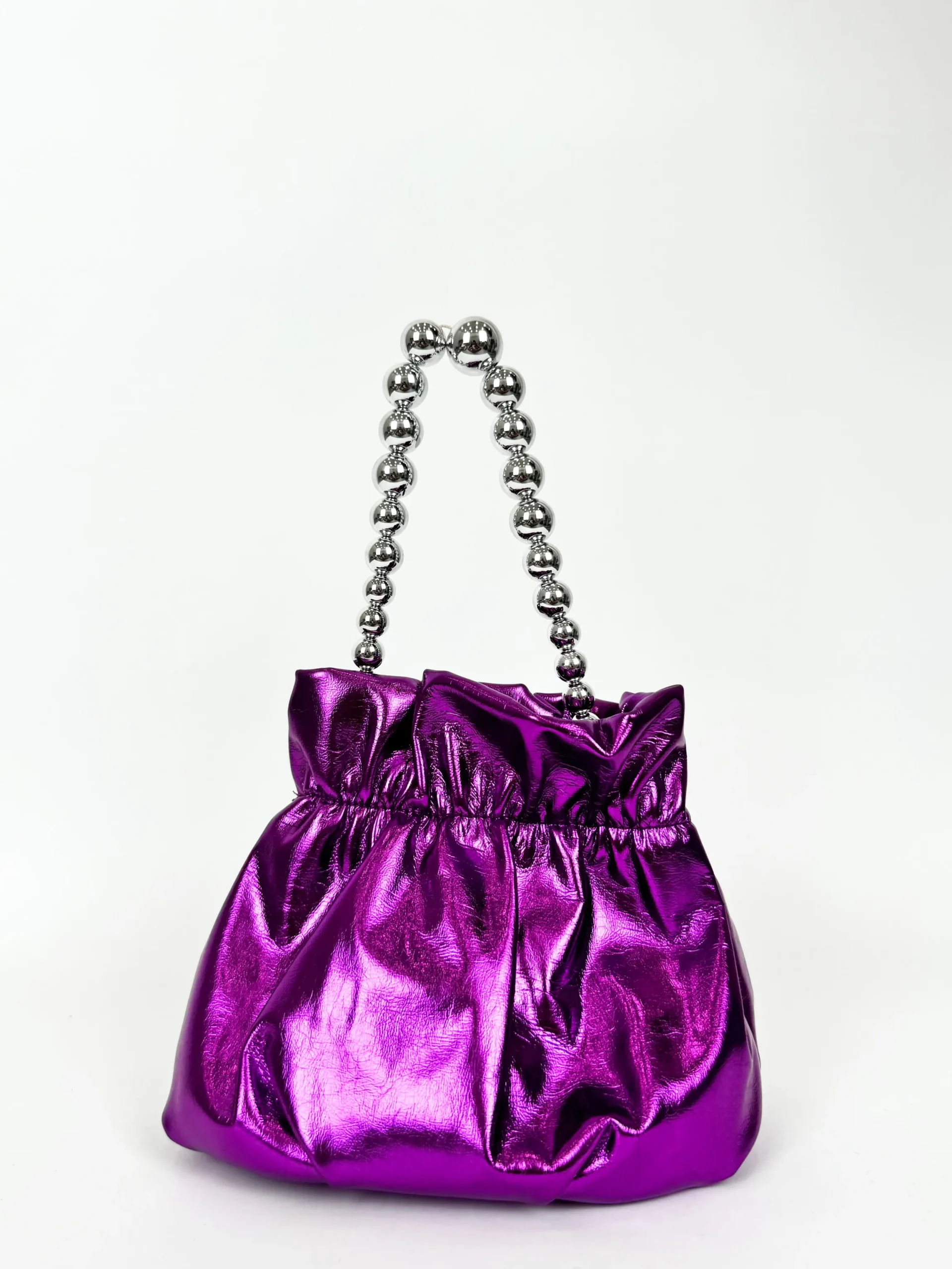 Clutch saco perlas lila