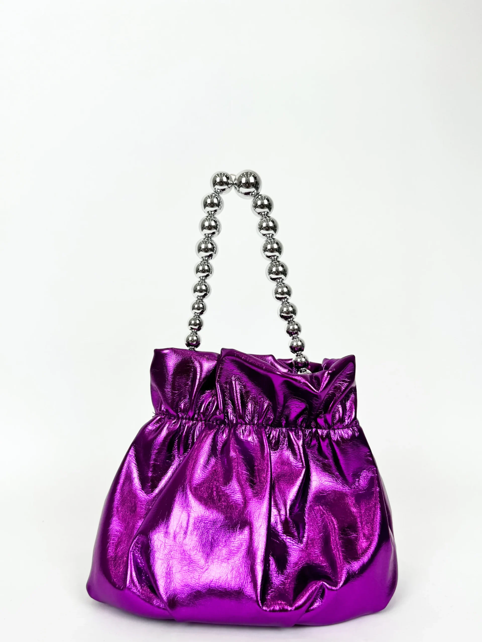 Clutch saco perlas lila