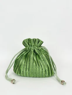 Clutch saco satinado verde