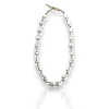 Collar abalorios perlas blancas