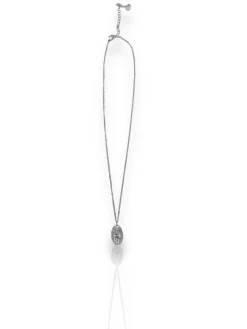Collar fino medalla ojo plateado