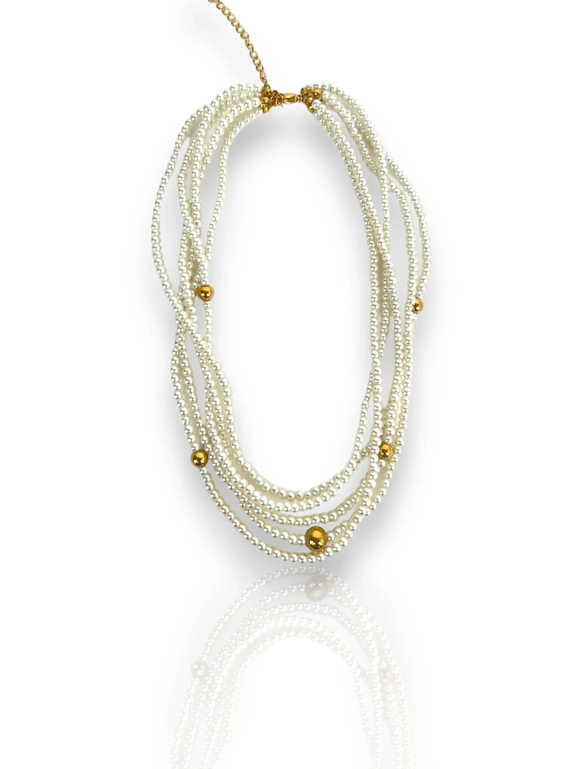 Collar multi perlas blanco