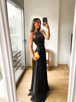 Conjunto raso halter negro