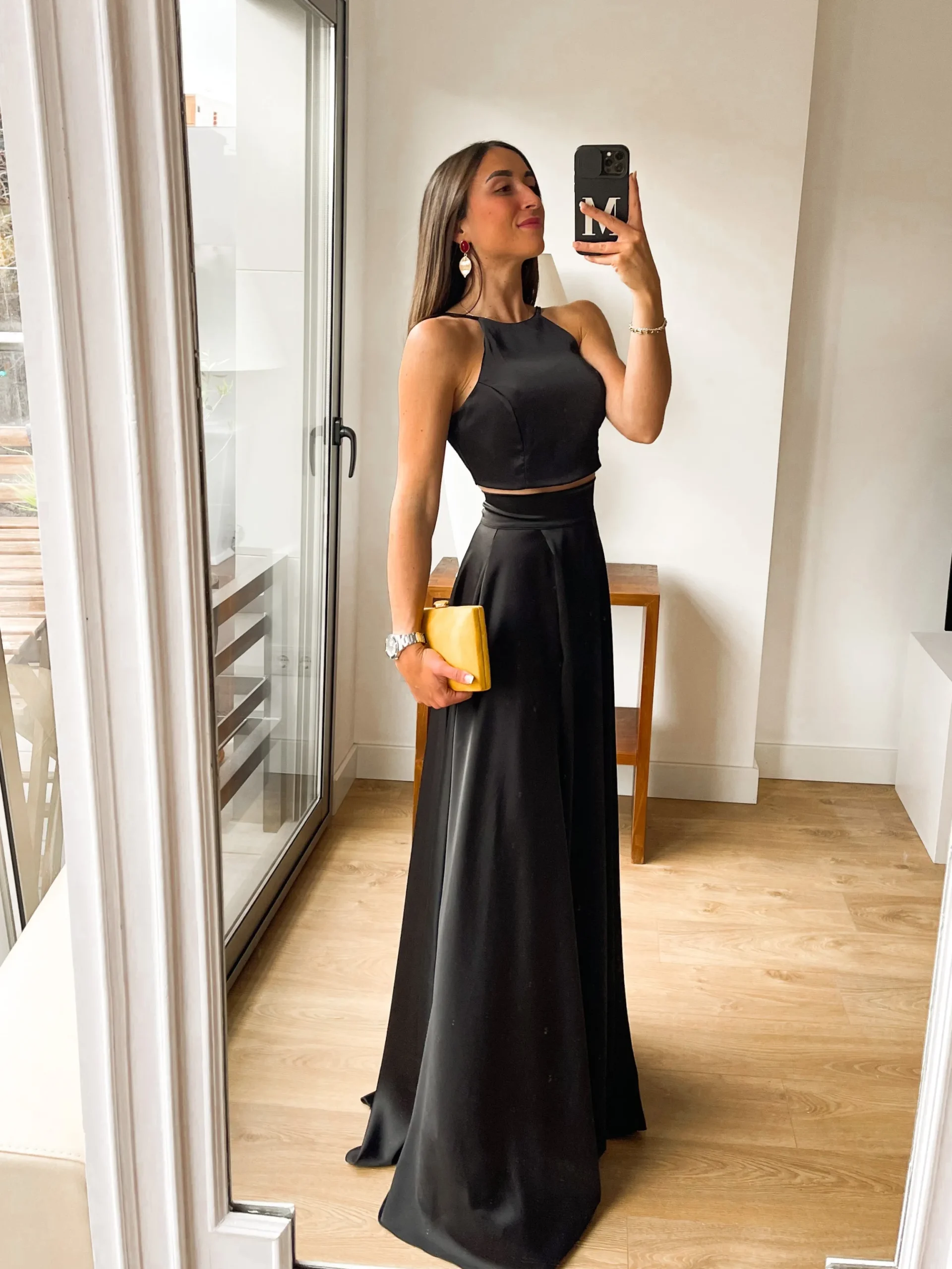 Conjunto raso halter negro