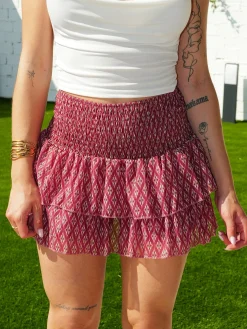 Falda mini nido estampada cereza