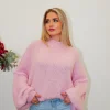 Jersey punto oversize rosa