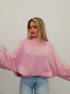 Jersey punto oversize rosa