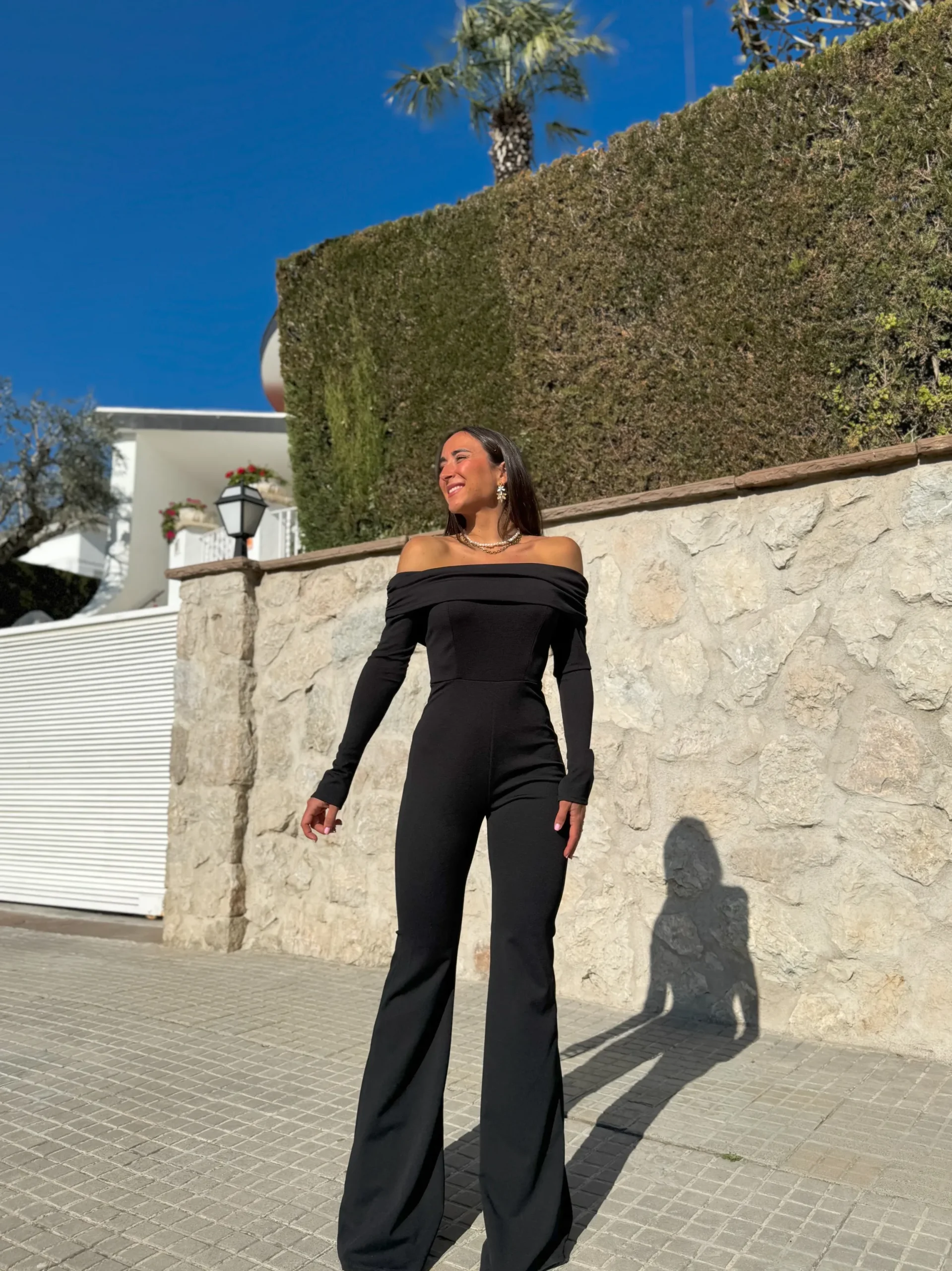 Mono bardot doble negro