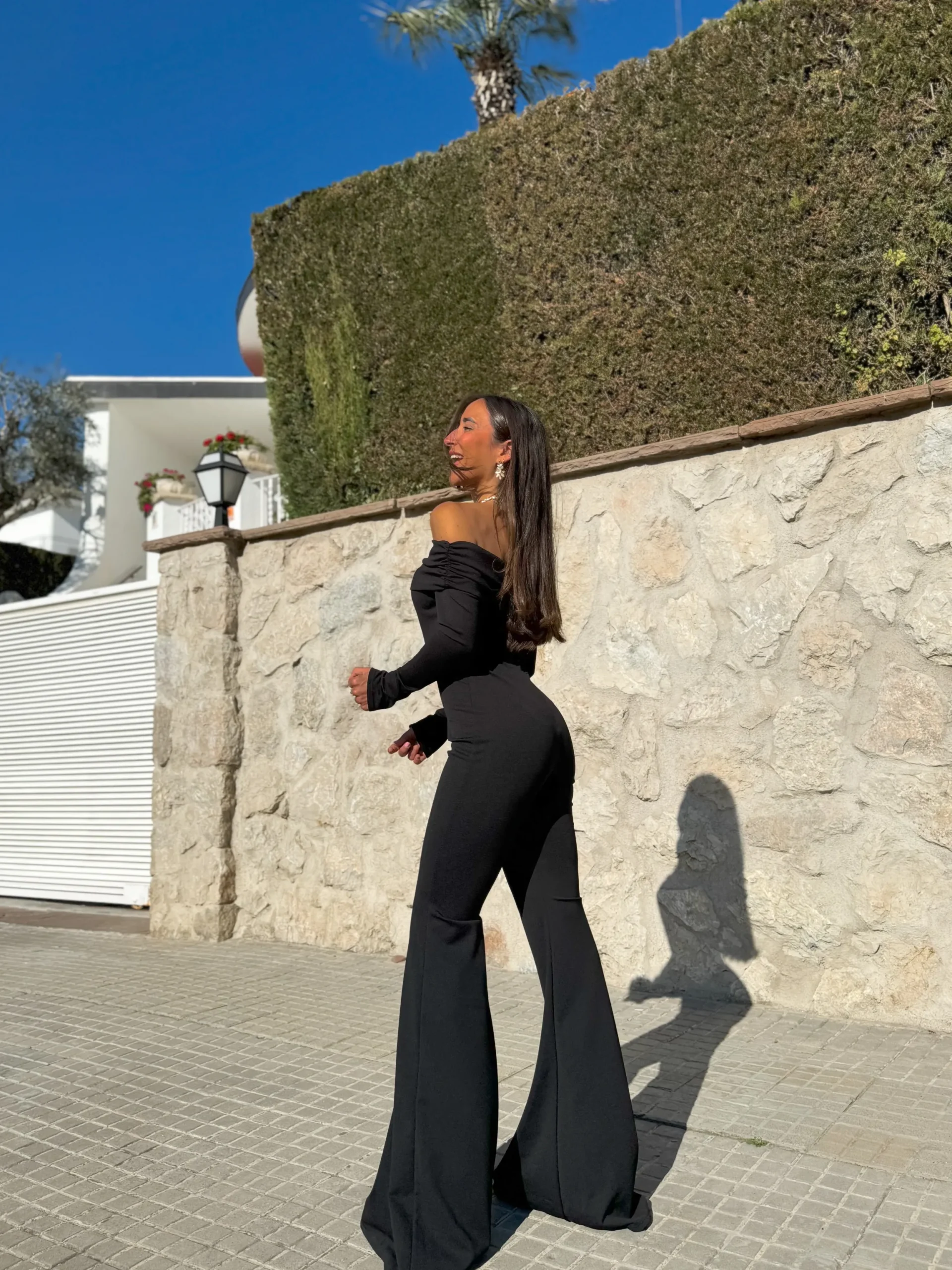 Mono bardot doble negro