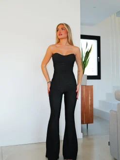 Mono corsé lurex negro