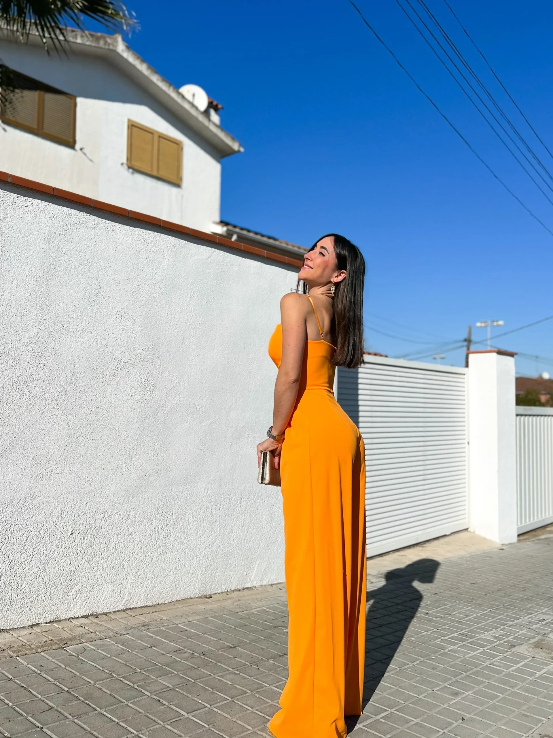 Mono crepe corazón naranja