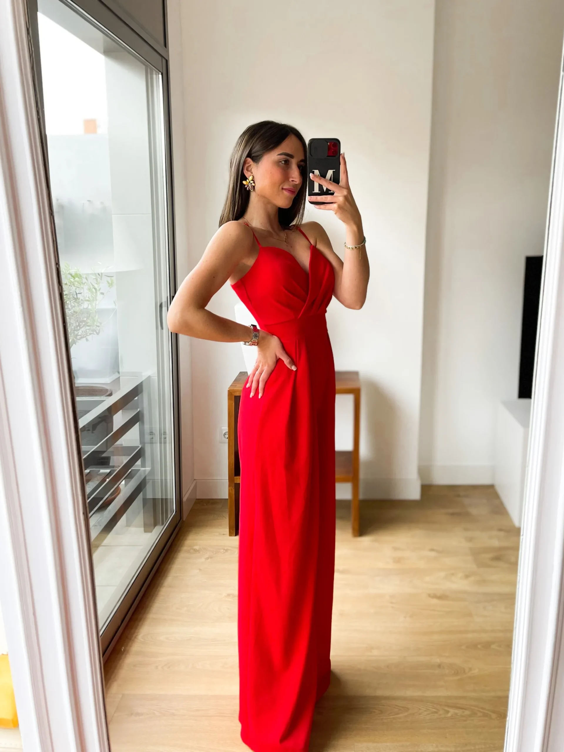 Mono crepe corazón rojo