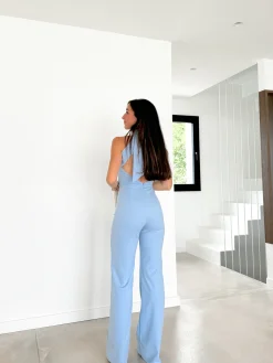 Mono halter crepe celeste