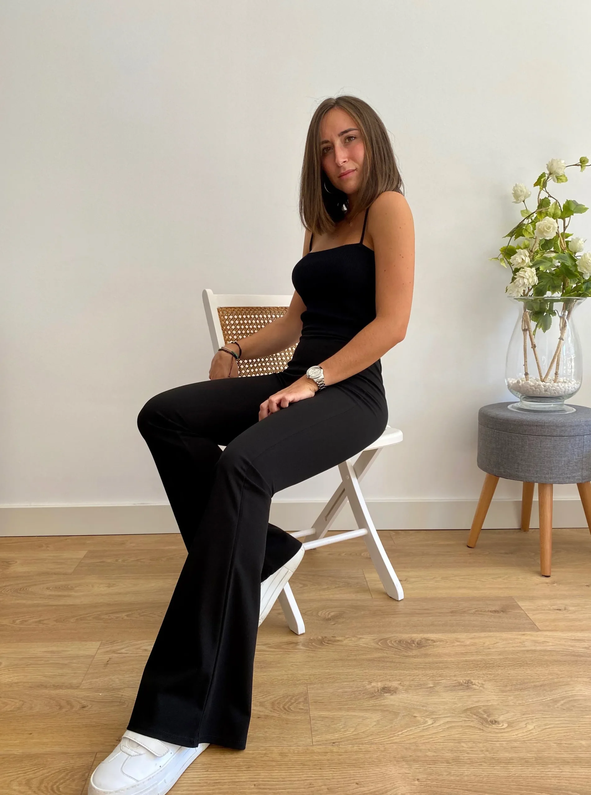 Pantalón campana negro