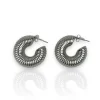 Pendientes aro grueso rosca plateado