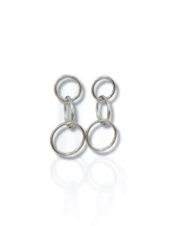 Pendientes aros entrelazados plateados