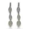 Pendientes óvalos brillos plateado