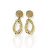 Pendientes óvalos textura dorados