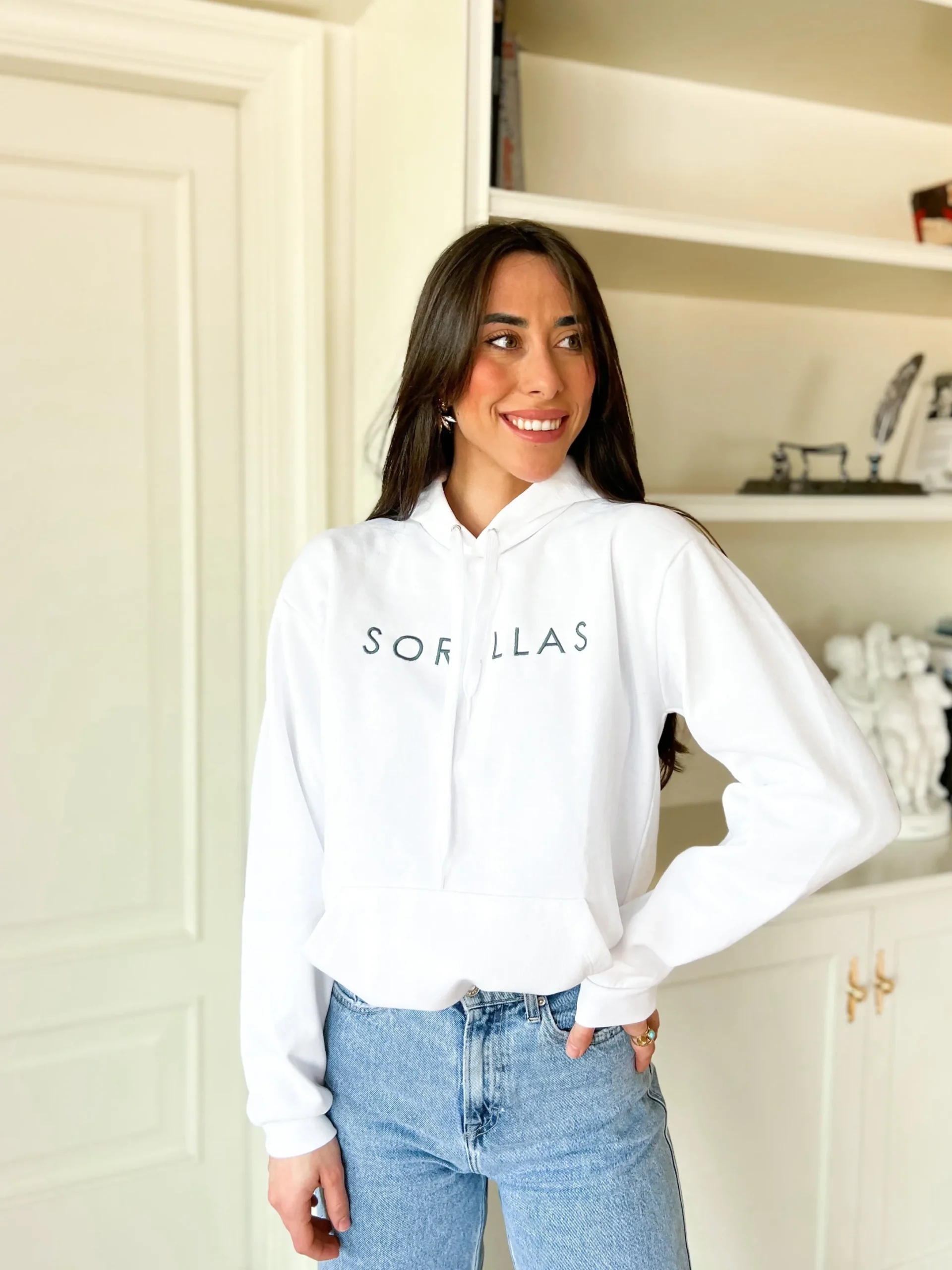 Sudadera Sorellas capucha blanca