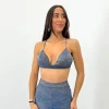 Top lurex conjunto azul
